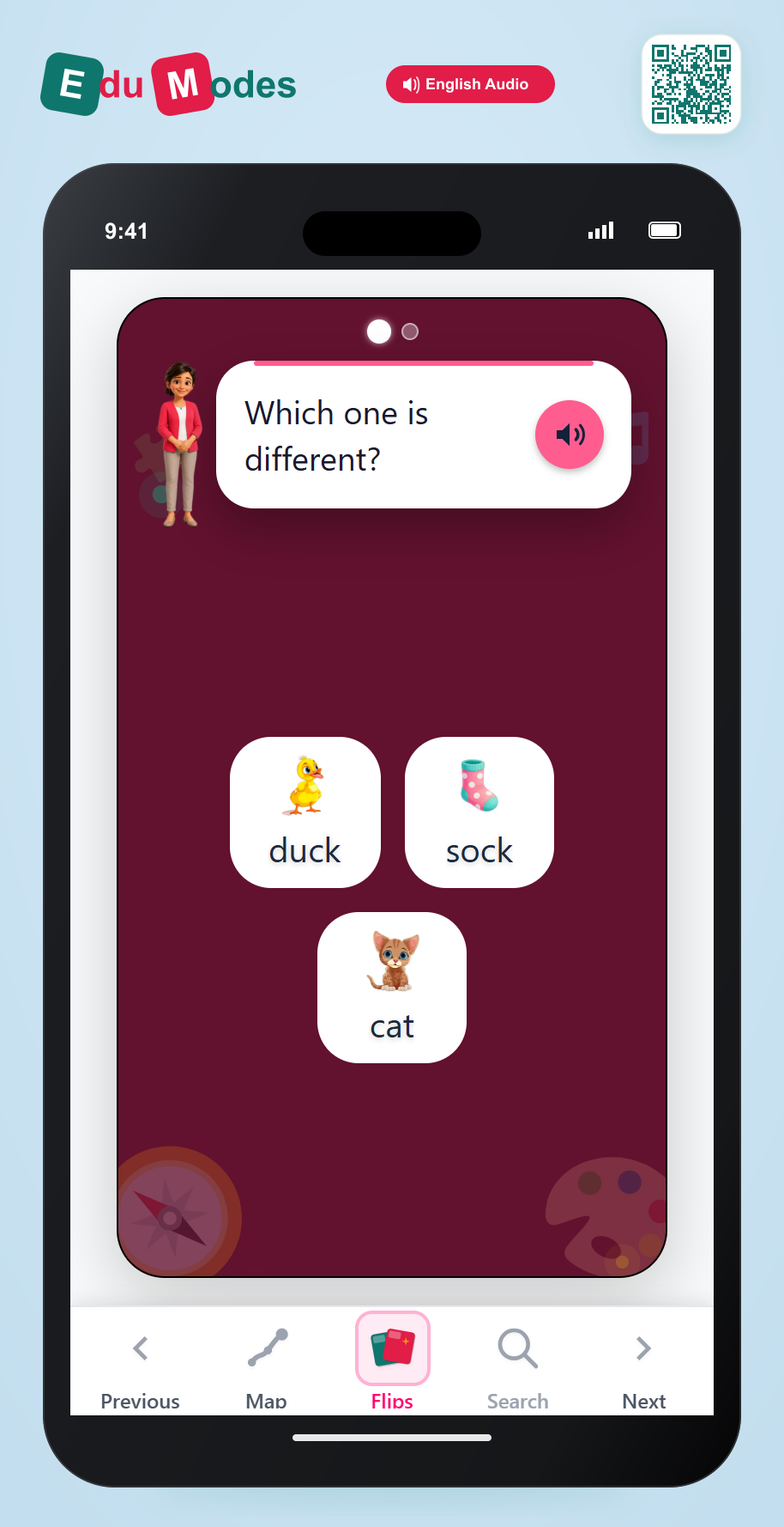 Which two words end with the same sound? - Part 8 - Interactive Learning Game Preview