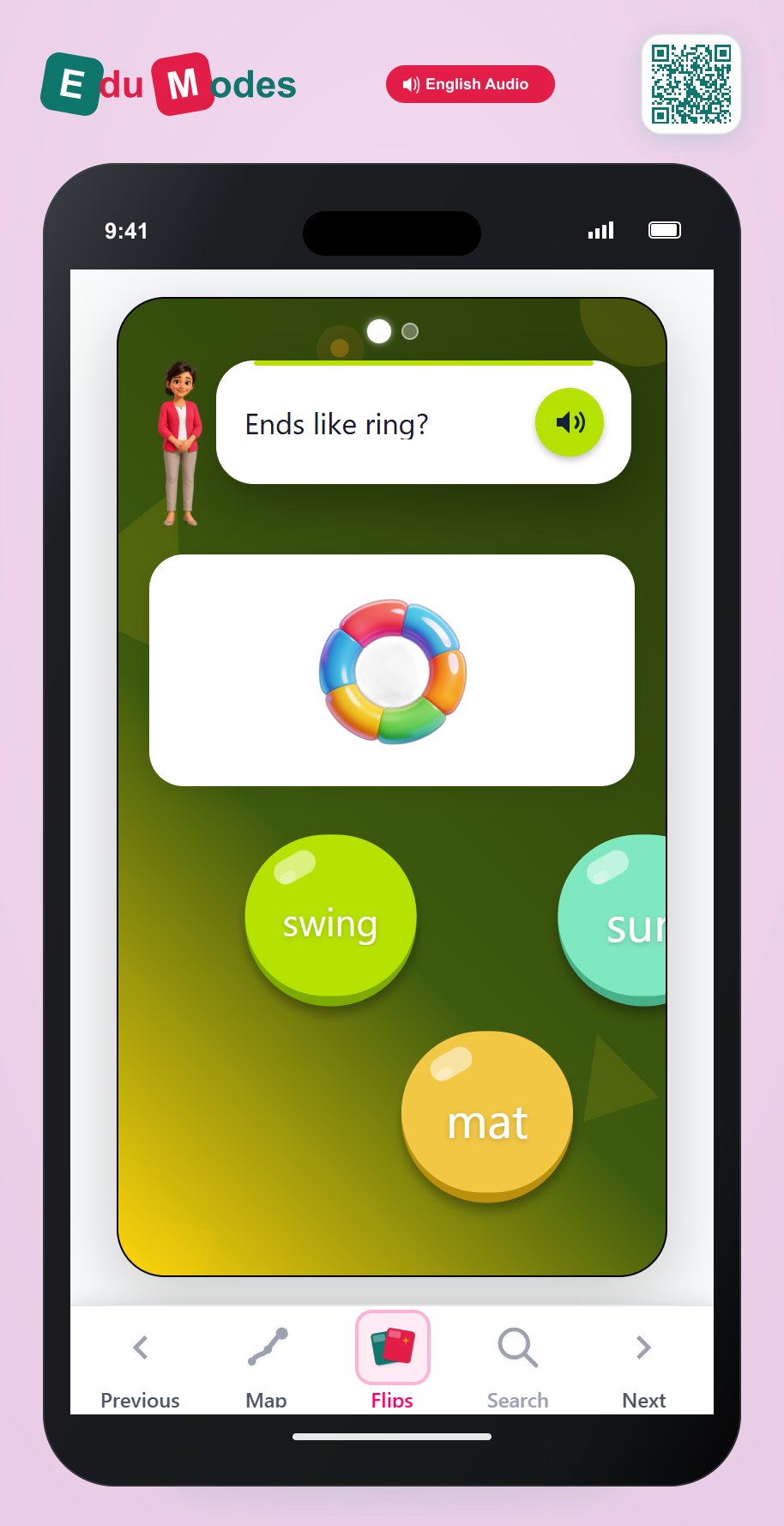 Which two words end with the same sound? - Part 9 - Interactive Learning Game Preview