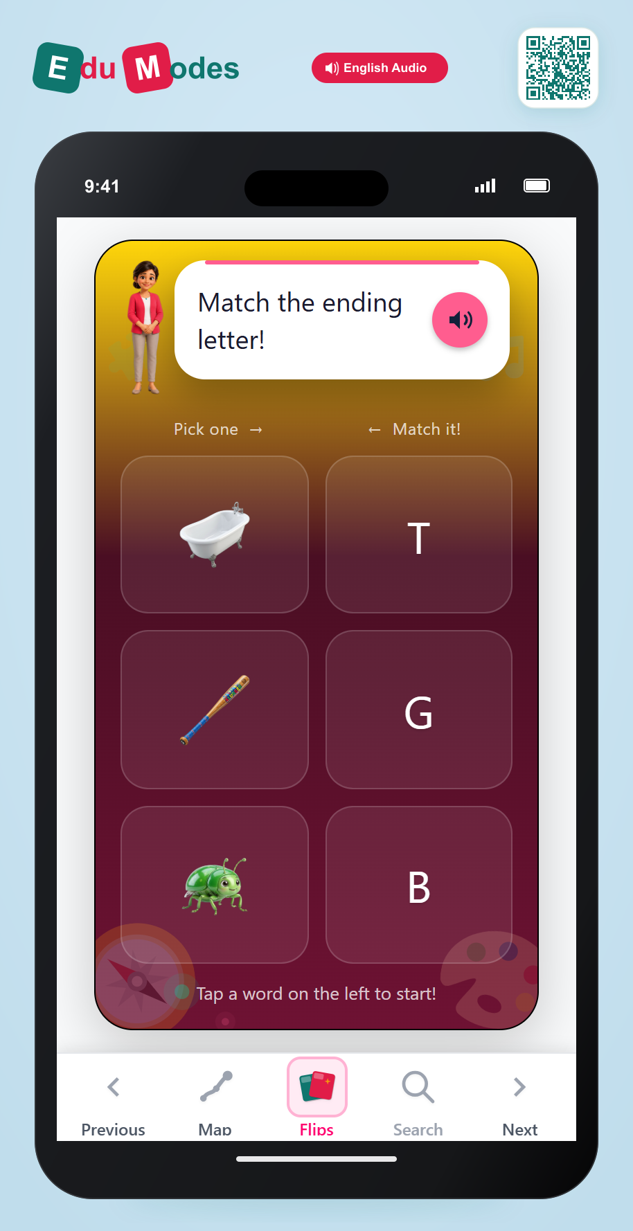 Ending Letter - Match T G B - Interactive Learning Game Preview