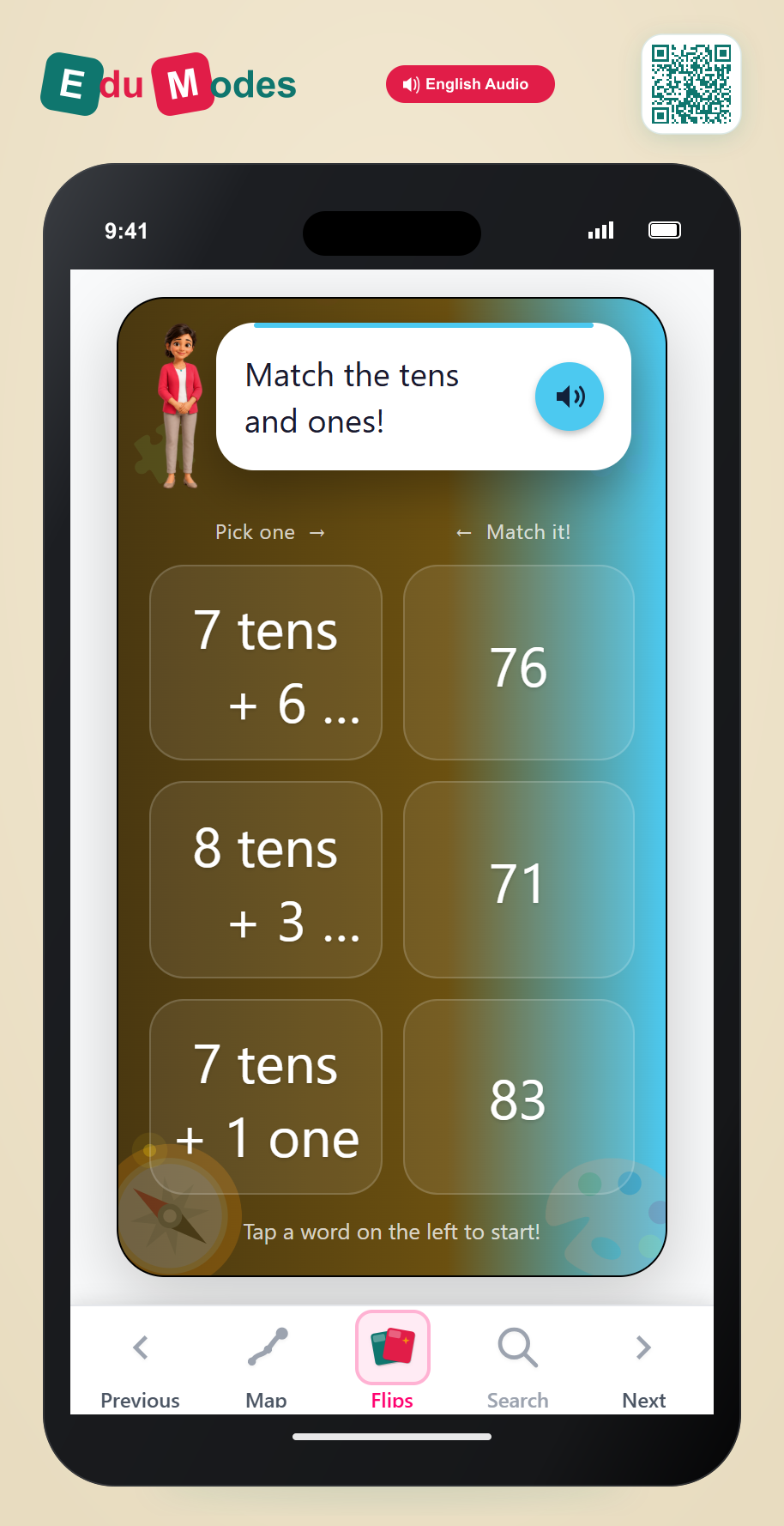 Match Tens and Ones in the 70s and 80s - Interactive Learning Game Preview