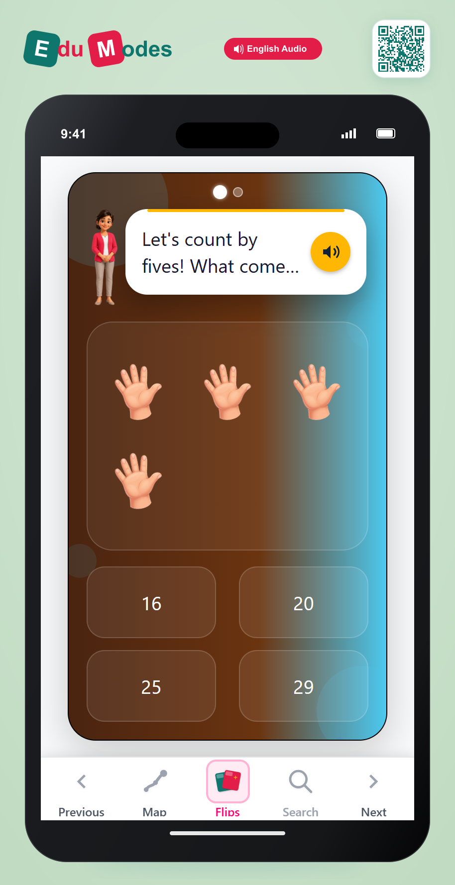 Grade 1 - Counting by twos, fives and tens - Flip 4 - Interactive Learning Game Preview