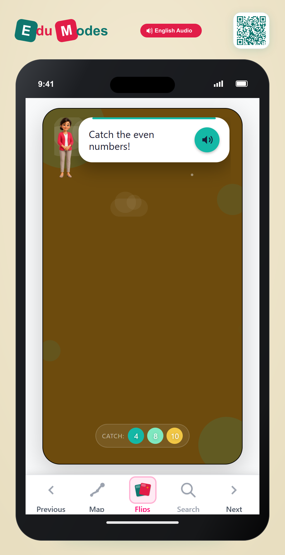Grade 1 - Even or odd - Flip 5 - Interactive Learning Game Preview
