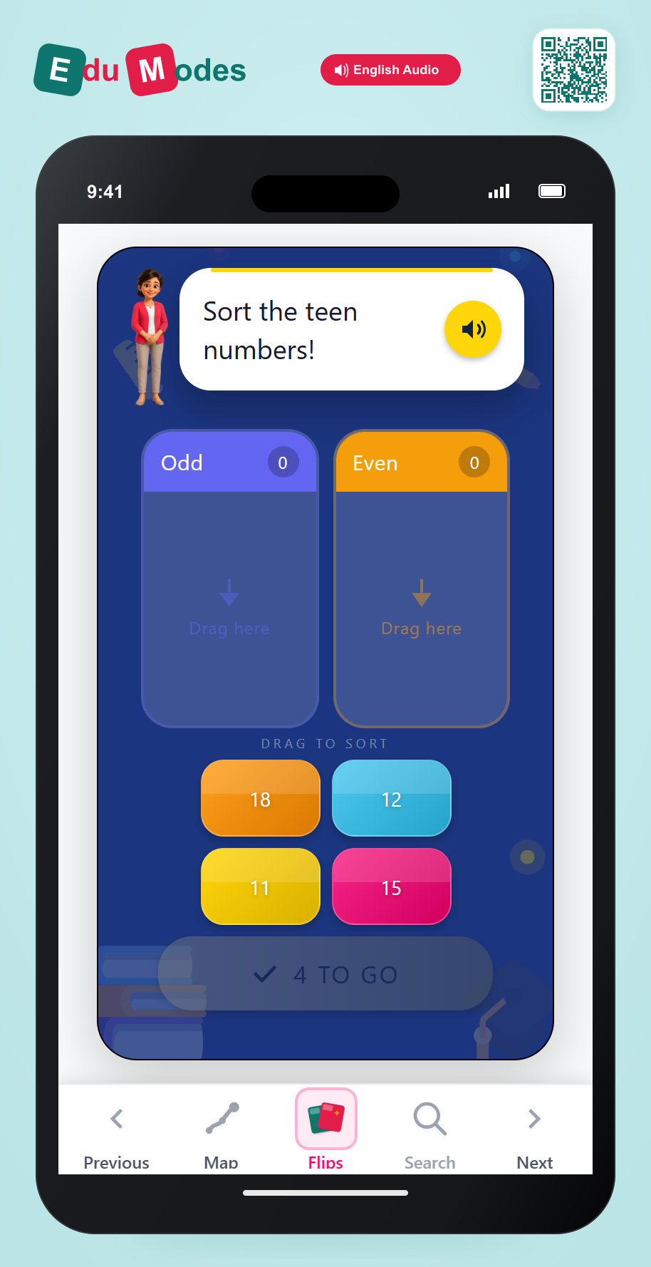 Grade 1 - Even or odd - Flip 7 - Interactive Learning Game Preview