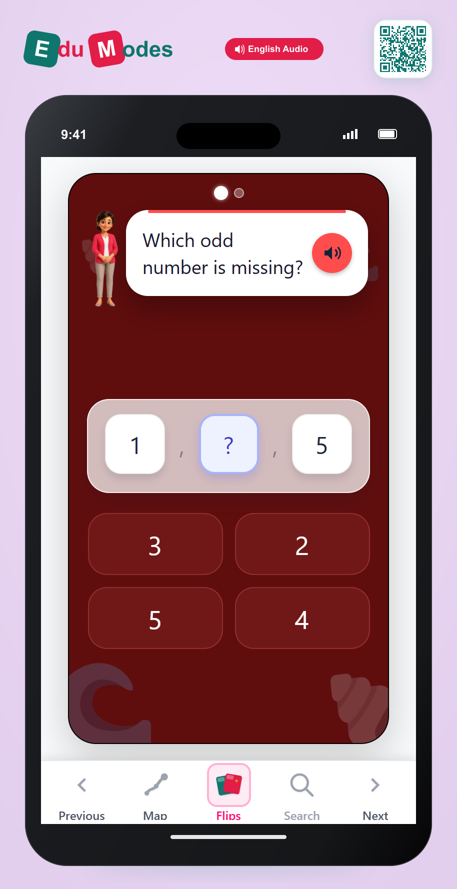 Which even or odd number comes before or after - Odd After Visual 1 - Interactive Learning Game Preview