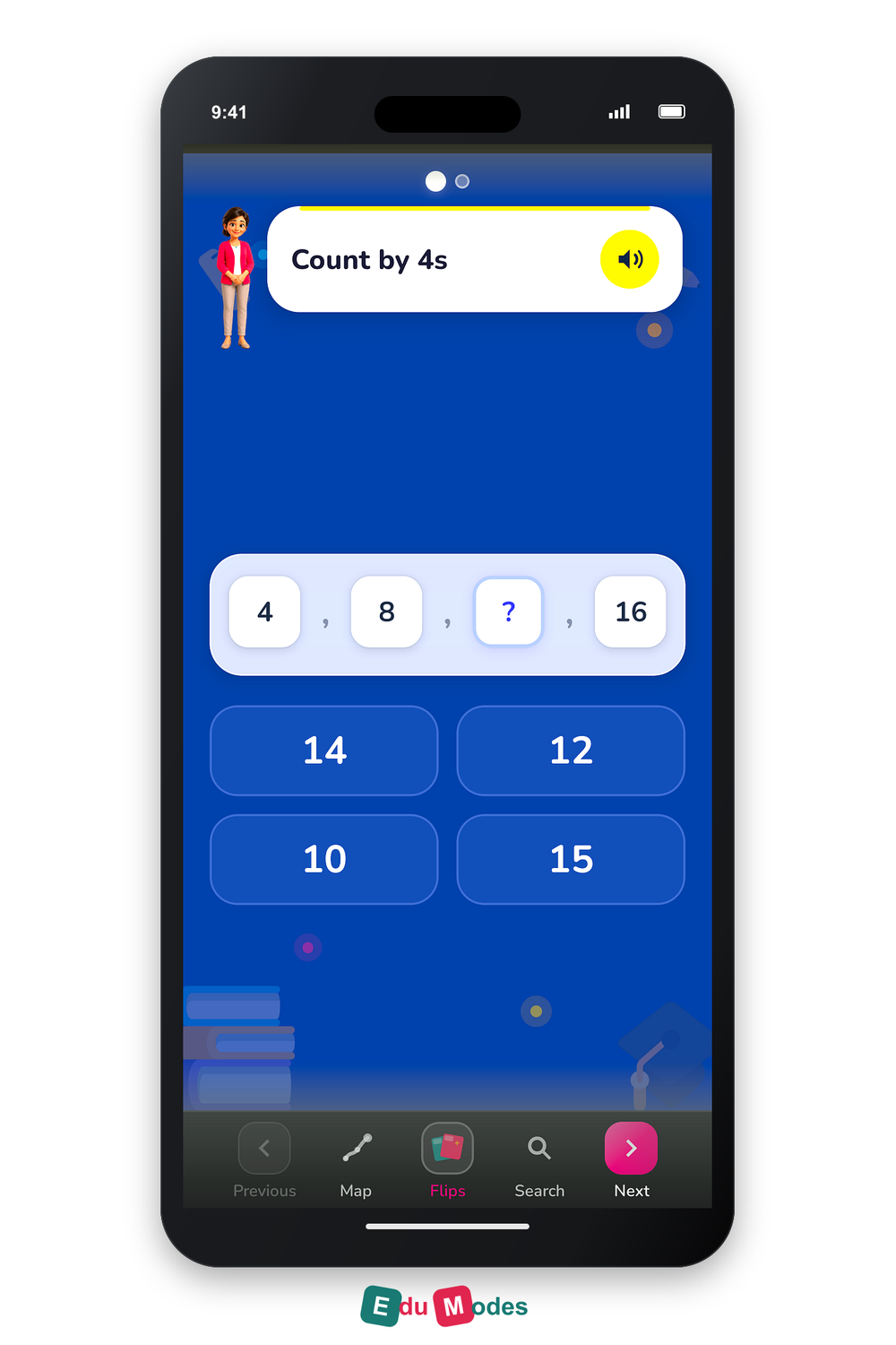 Skip-counting patterns - Count by 4s - Interactive Learning Game Preview