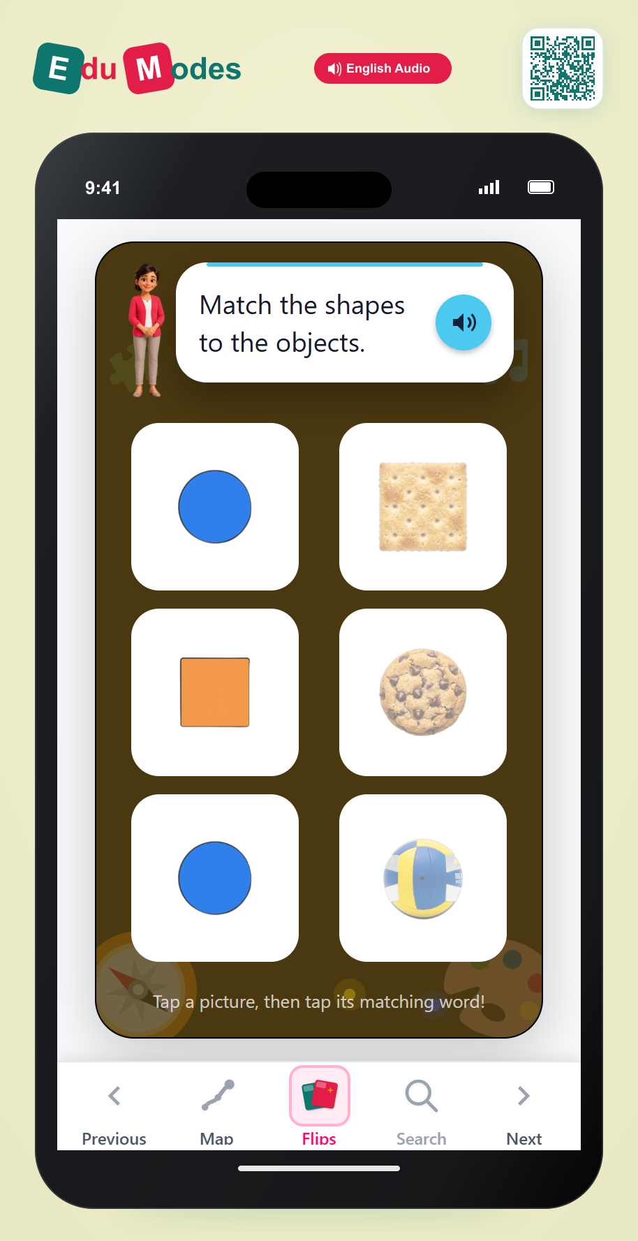 Match to Objects: Round & Square - Interactive Learning Game Preview