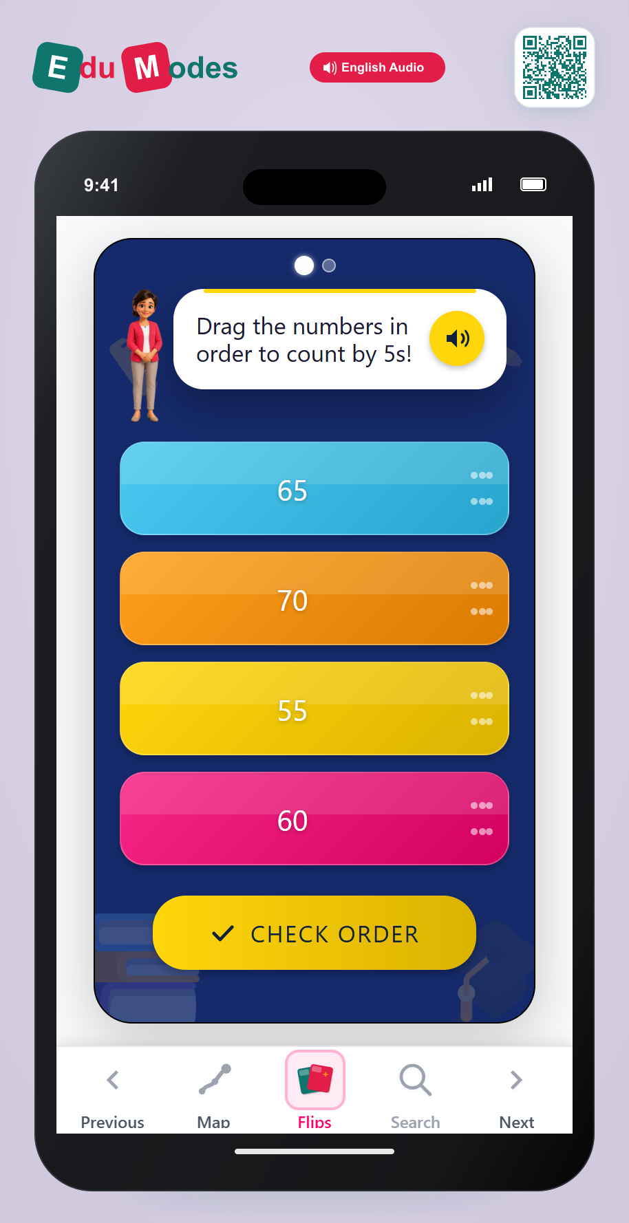 Counting patterns - up to 100 - Order 5s - Interactive Learning Game Preview