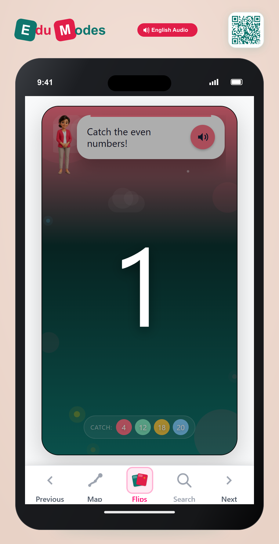Identify numbers as even or odd - Catch Even 20 - Interactive Learning Game Preview