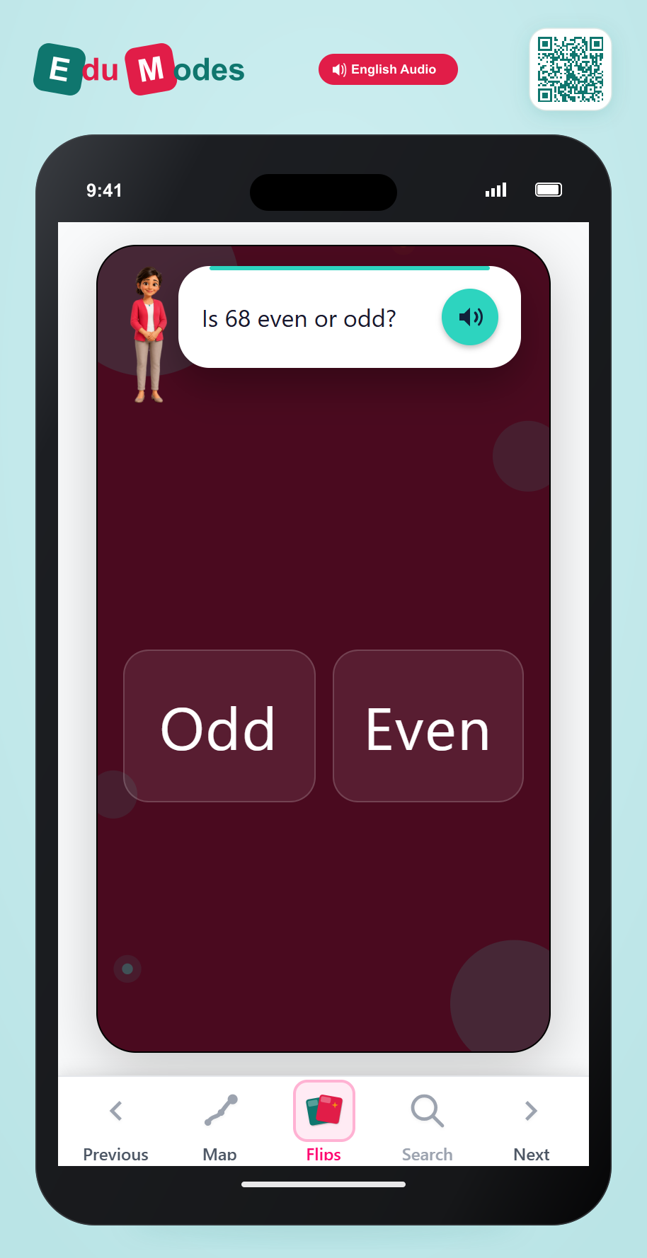 Identify numbers as even or odd - Identify 68 - Interactive Learning Game Preview