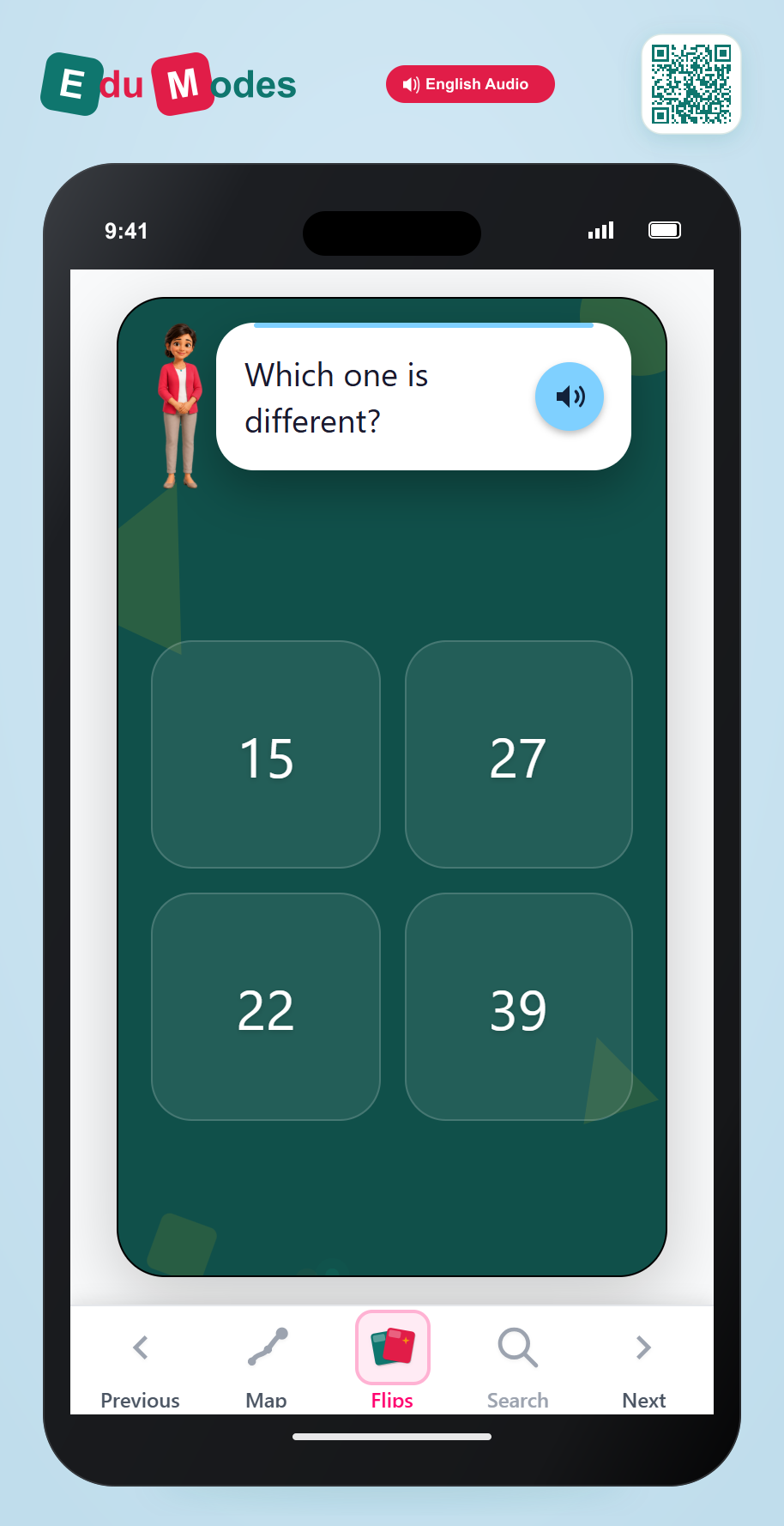 Select even or odd numbers - Odd One Out (Odd) - Interactive Learning Game Preview