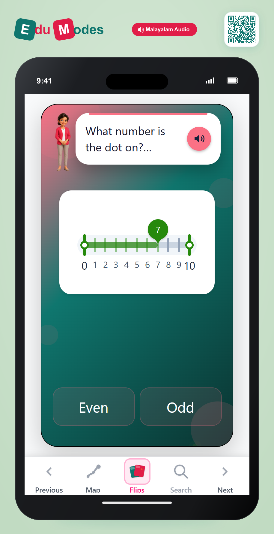 Even or Odd Number Line 3 (Malayalam) - Interactive Learning Game Preview