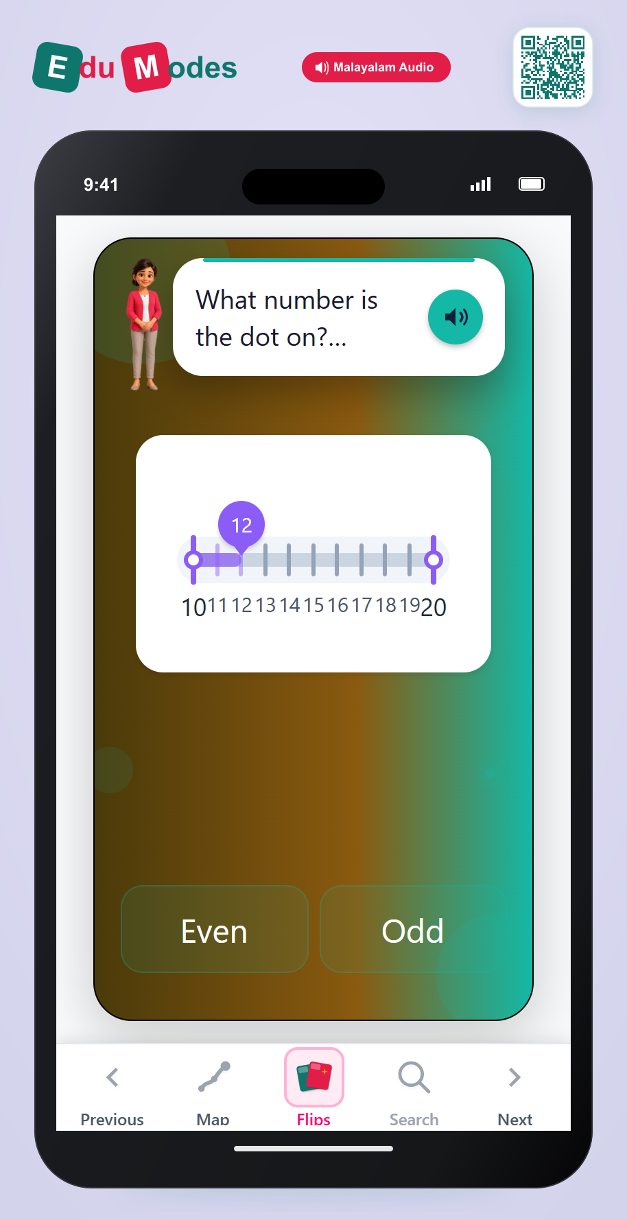 Even or Odd Number Line 5 (Malayalam) - Interactive Learning Game Preview