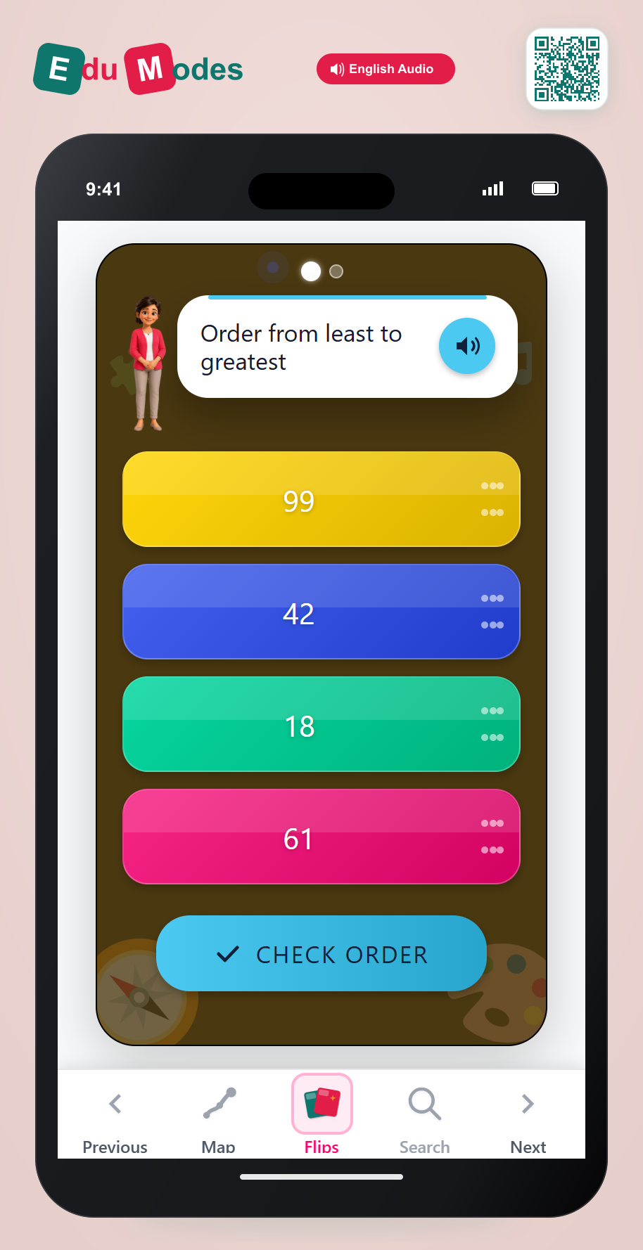 Put numbers up to 100 in order - Part 9 - Interactive Learning Game Preview