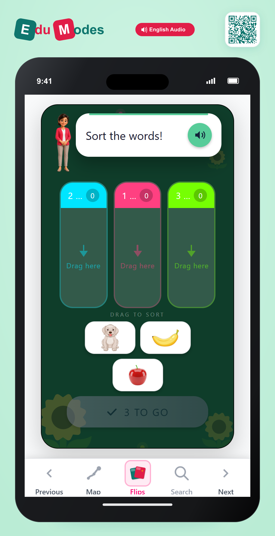 Sort by the number of syllables - Part 4 - Interactive Learning Game Preview