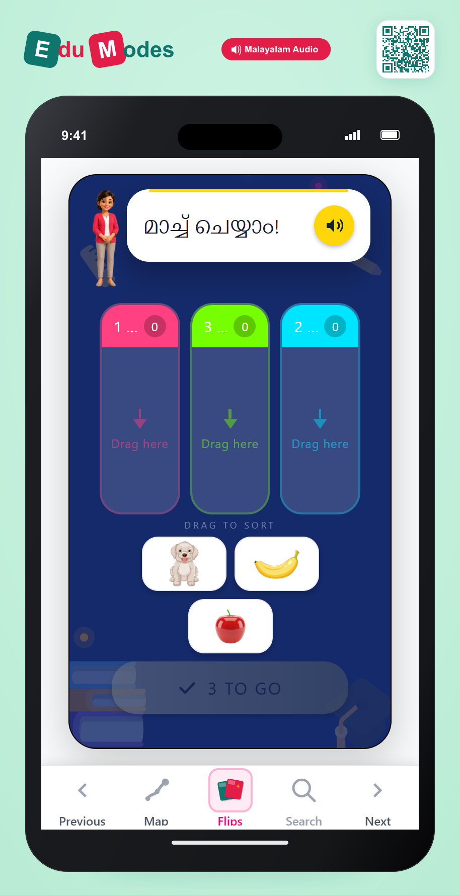 Sort by the number of syllables - Part 4 (Malayalam) - Interactive Learning Game Preview