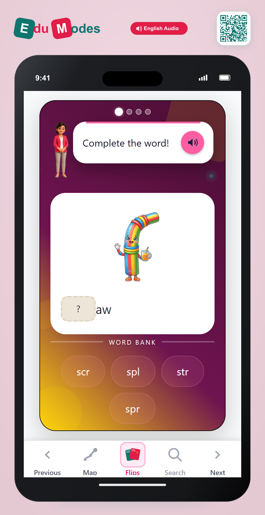 Complete the word with blend 1 - Interactive Learning Game Preview