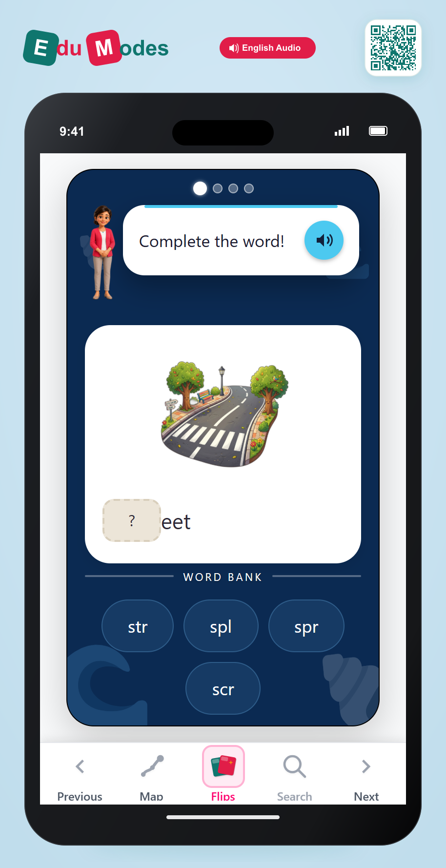 Complete the word with blend 2 - Interactive Learning Game Preview