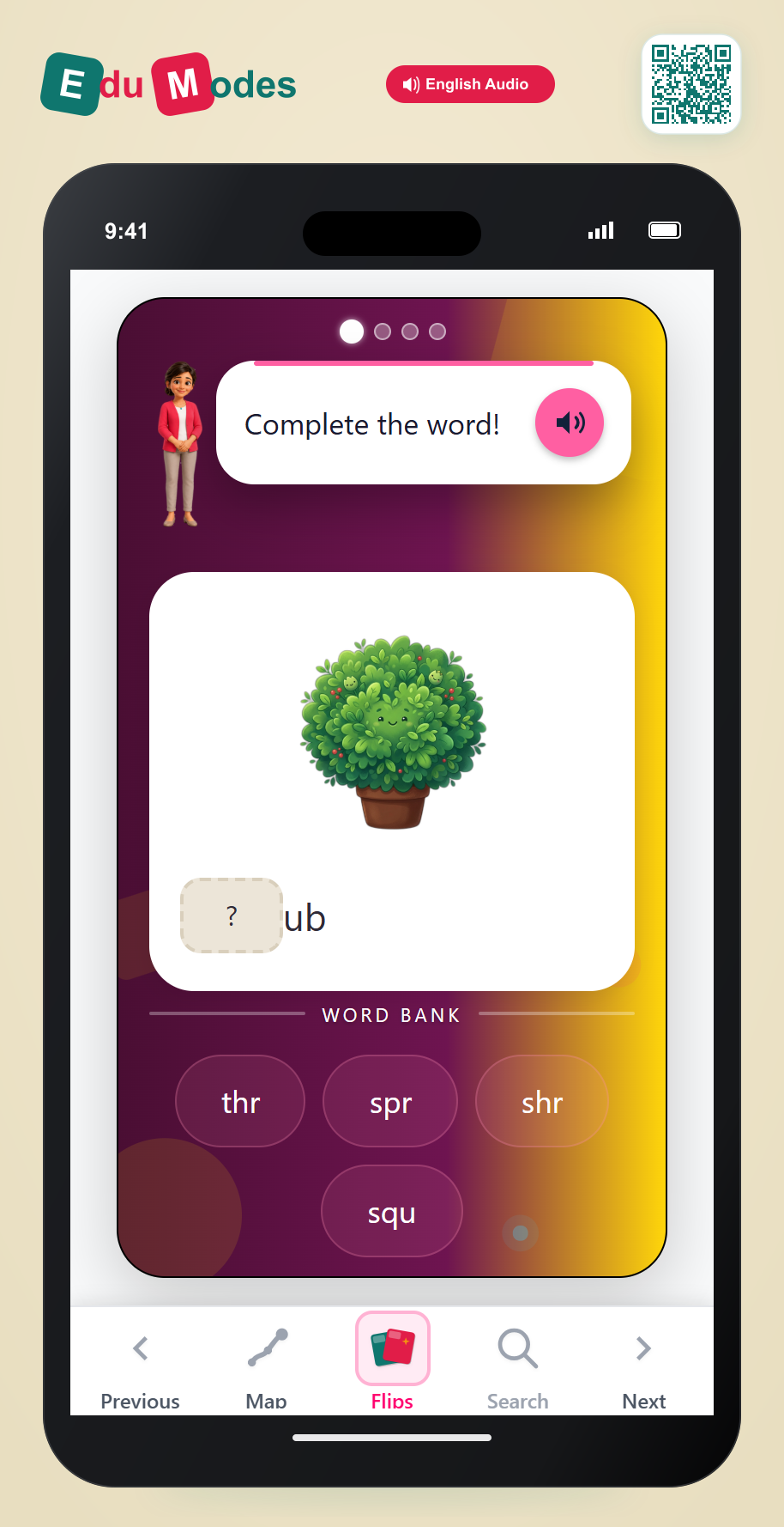 Complete the word with blend 4 - Interactive Learning Game Preview