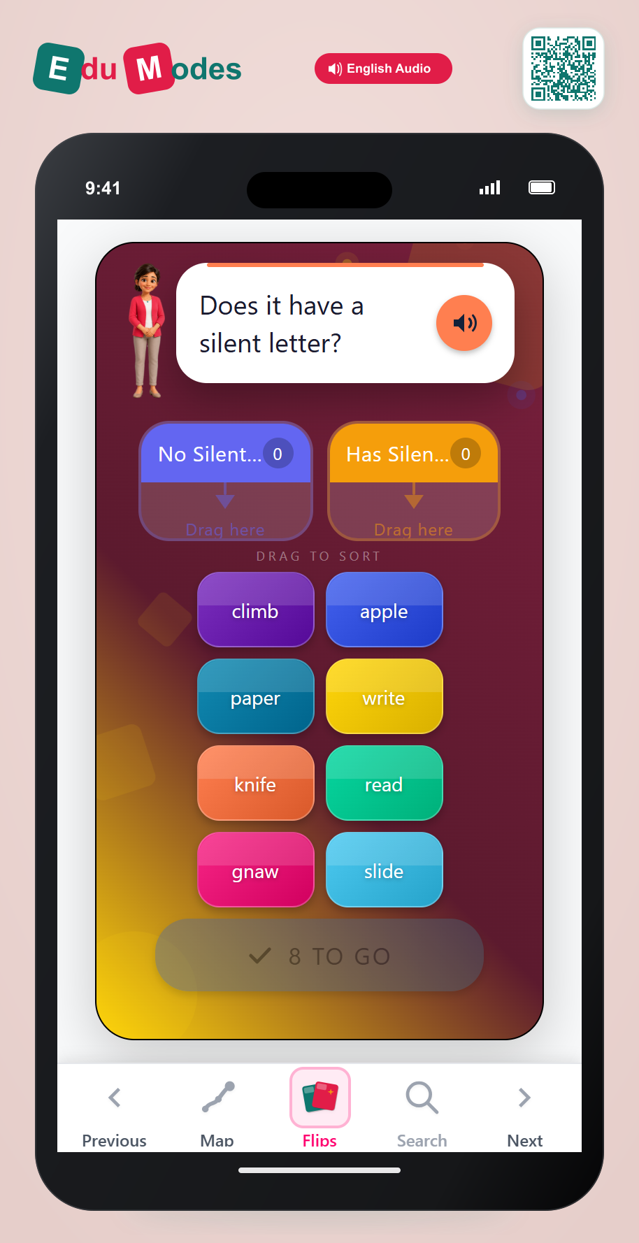 Silent Letter Mixed Review Sort 2 - Interactive Learning Game Preview