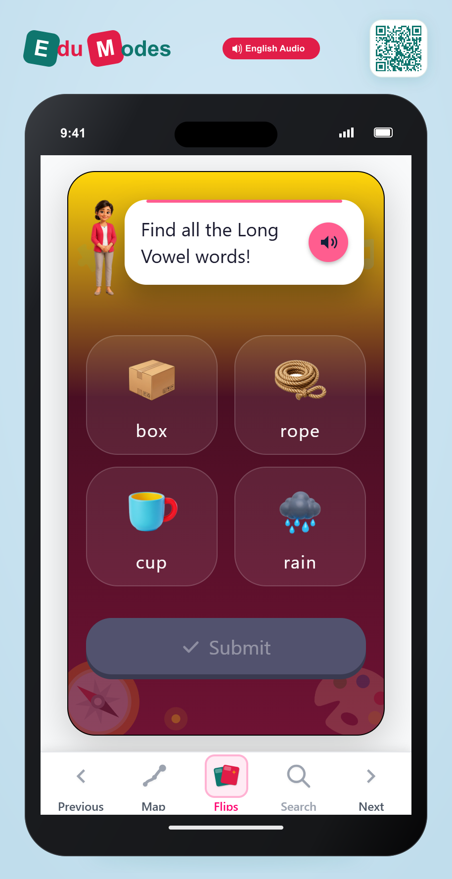 Find Mixed Long Vowel Words - Interactive Learning Game Preview