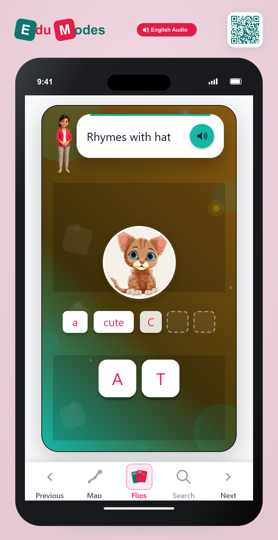 Spell the Rhyme - CAT - Interactive Learning Game Preview