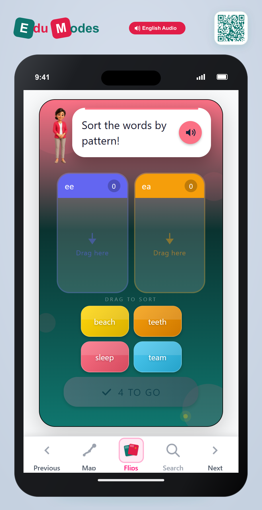 Sort Long E Words: ee and ea - Interactive Learning Game Preview