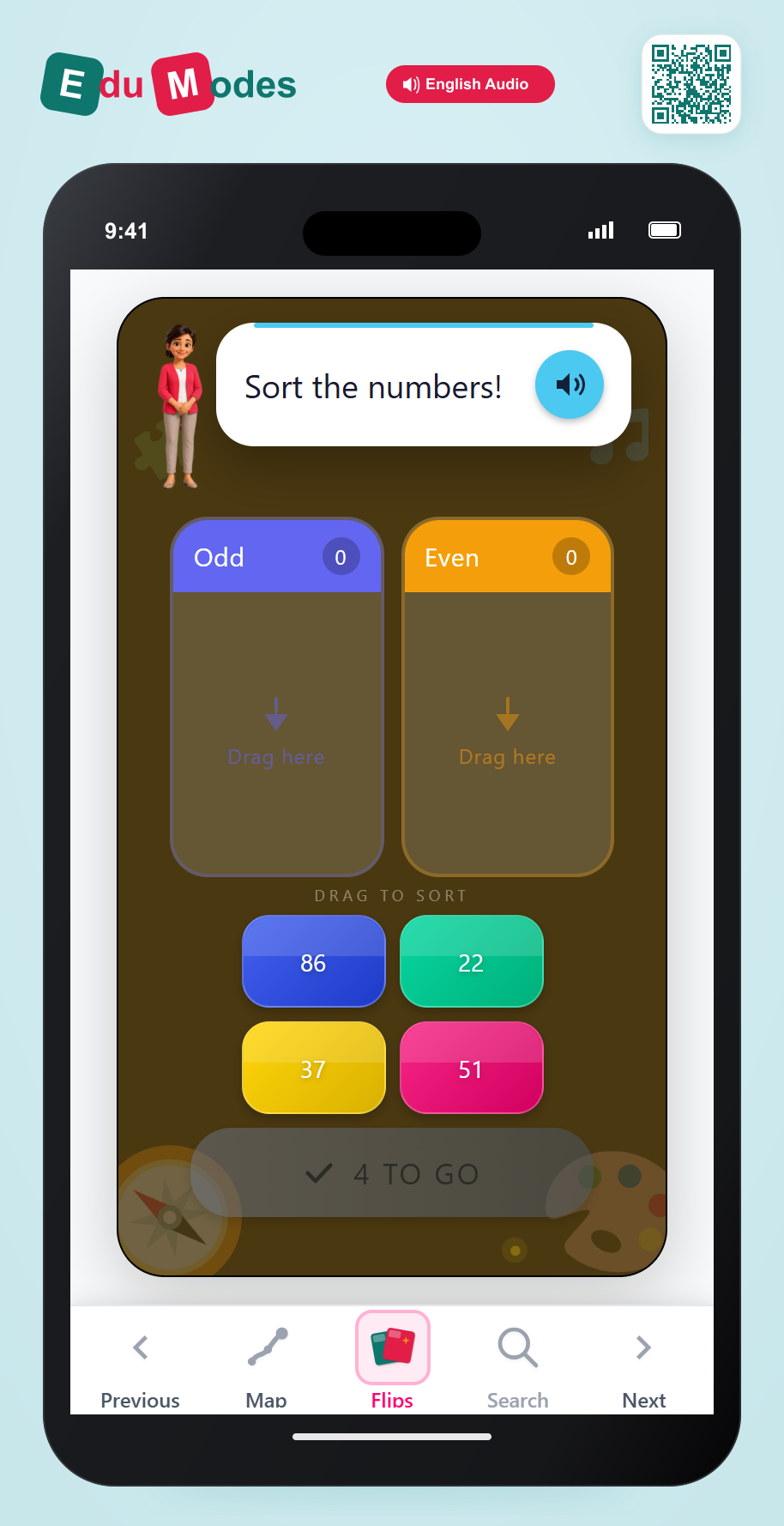 Sort Even and Odd (2-digit) - Interactive Learning Game Preview