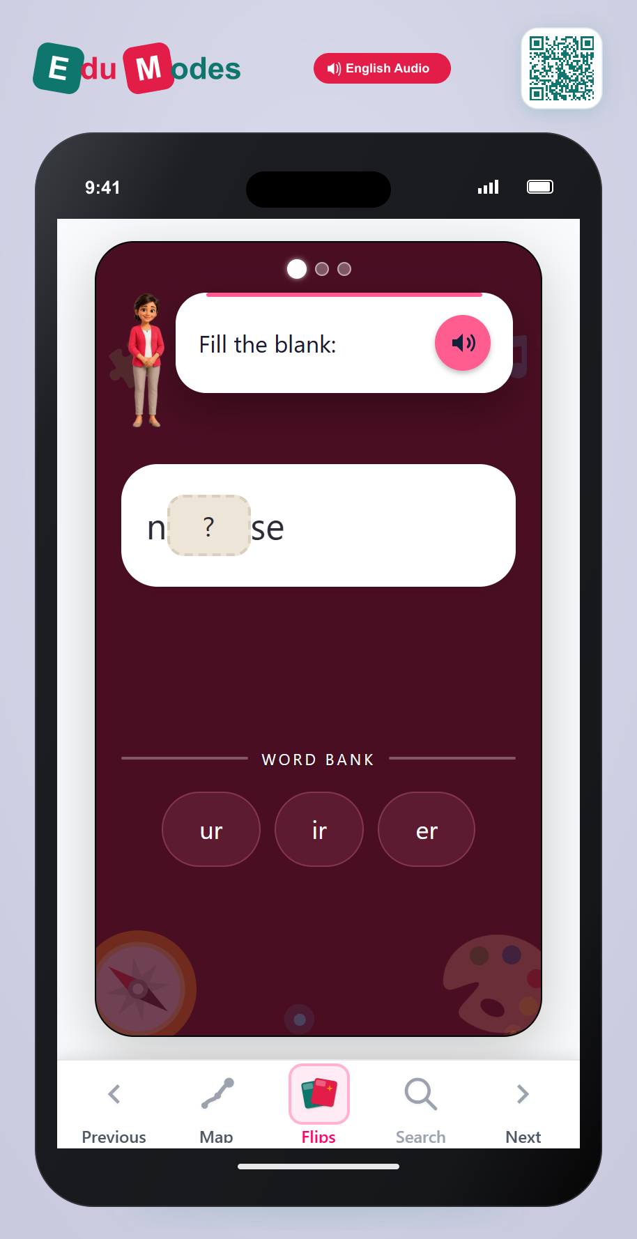 Spell words with r vowel patterns - UR Focus - Interactive Learning Game Preview