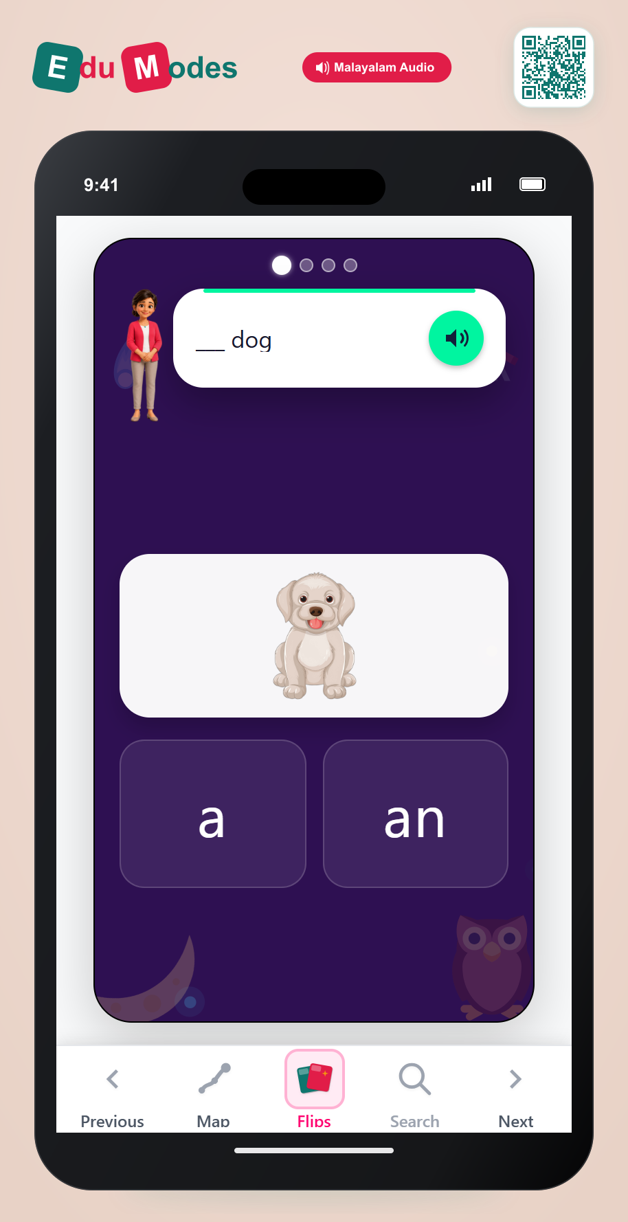 Warm Up: A or An (Malayalam) - Interactive Learning Game Preview