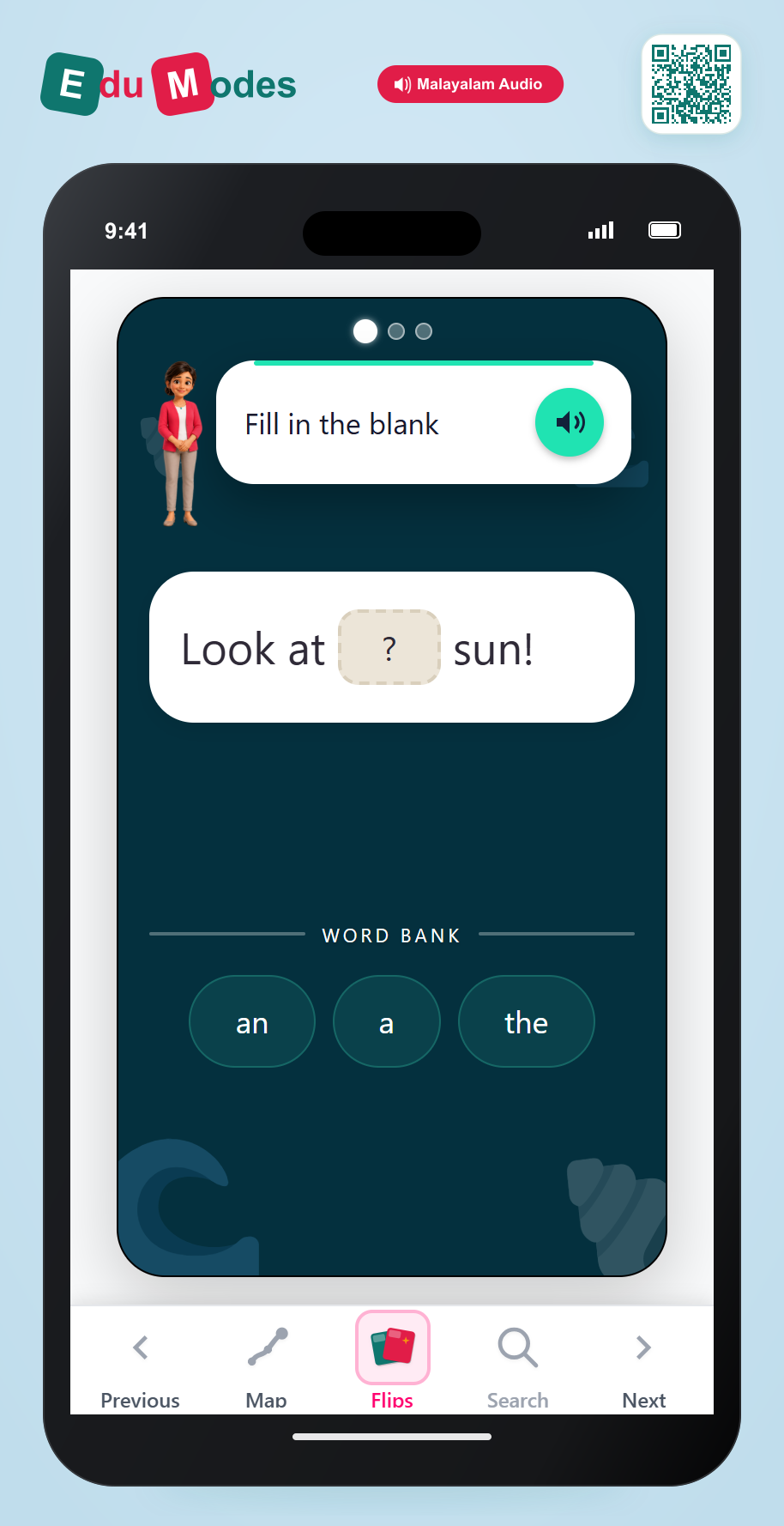 Intro to The: Unique Nouns (Malayalam) - Interactive Learning Game Preview