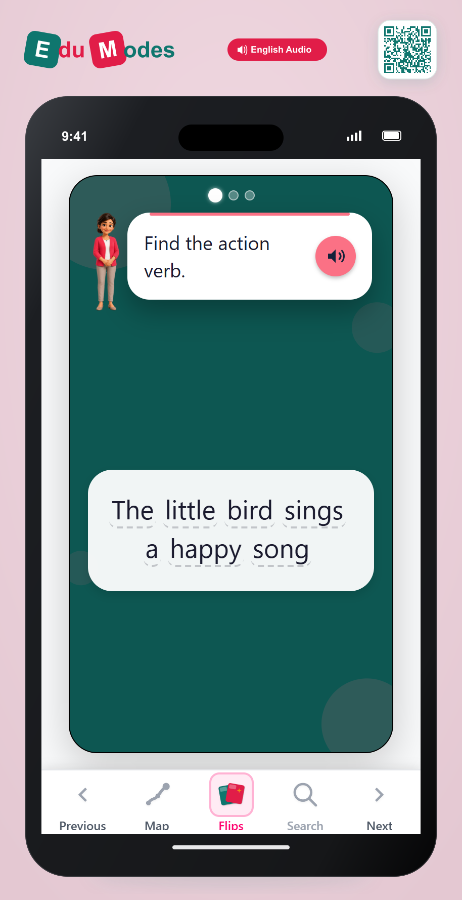 Identify action verbs: Sentences Physical 4 - Interactive Learning Game Preview
