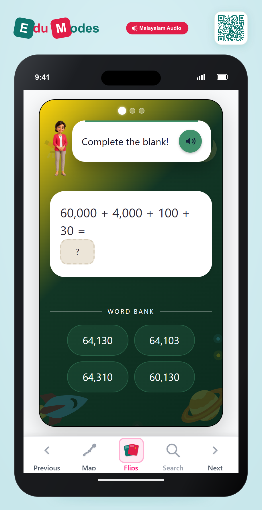 Expanded Form to Standard Form (5-digit) (Malayalam) - Interactive Learning Game Preview
