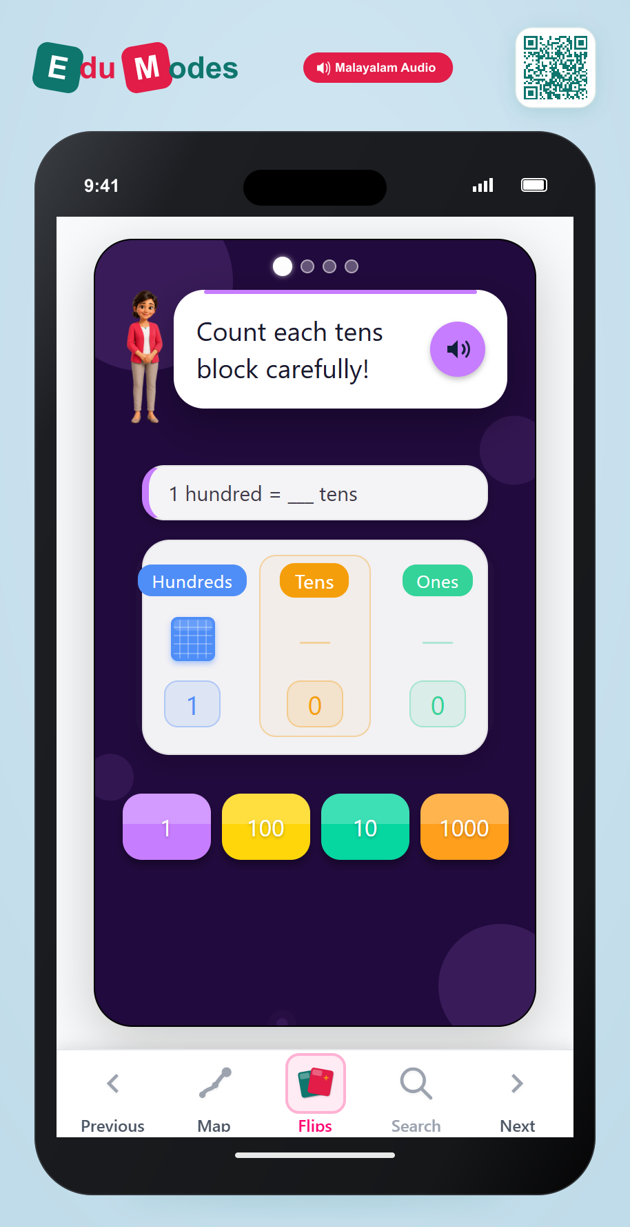 Convert to Smaller Units - Place Values (Malayalam) - Interactive Learning Game Preview