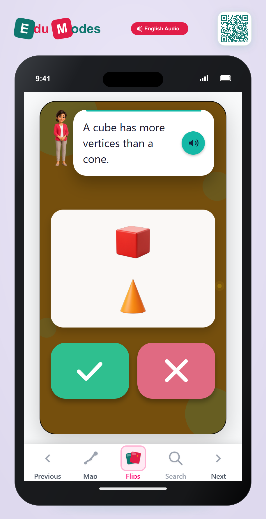 Cube vs Cone vertices - Interactive Learning Game Preview