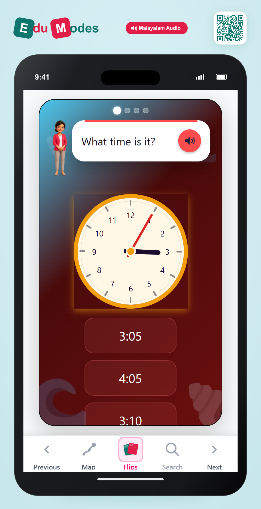 Read Clocks - 5-Minute Intervals (Malayalam) - Interactive Learning Game Preview