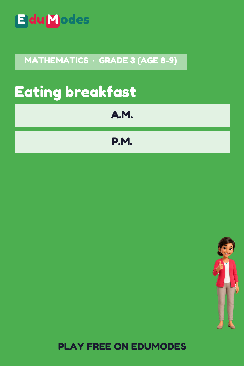 A.M. or P.M. - Daily Activities - Interactive Learning Game Preview