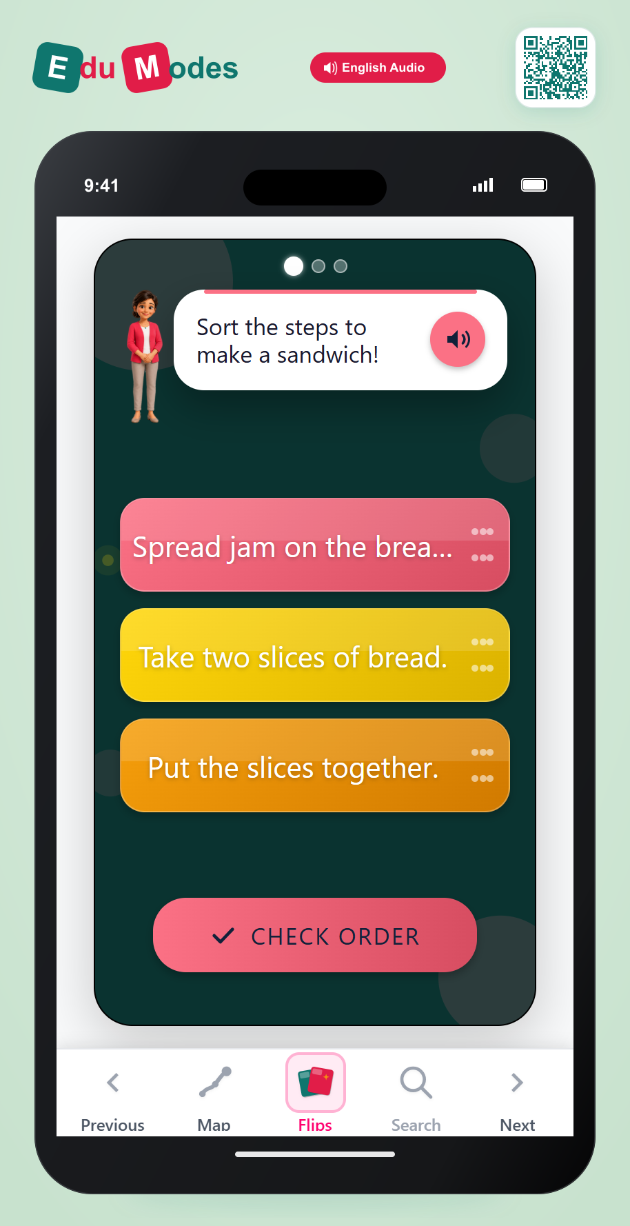 Order Events - Recipe - Interactive Learning Game Preview