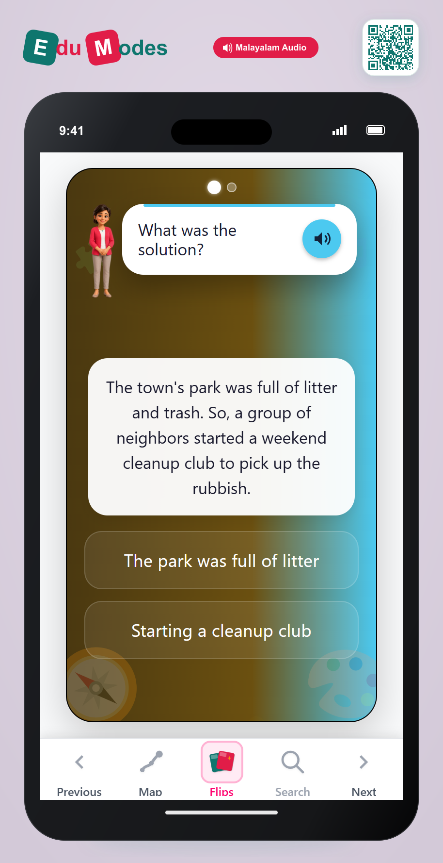 Match problems with their solutions - Find the solution (Malayalam) - Interactive Learning Game Preview