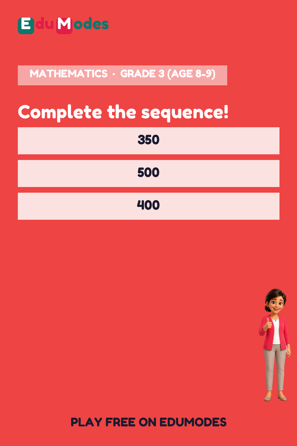 Skip-counting puzzles: Count by 100s - Interactive Learning Game Preview