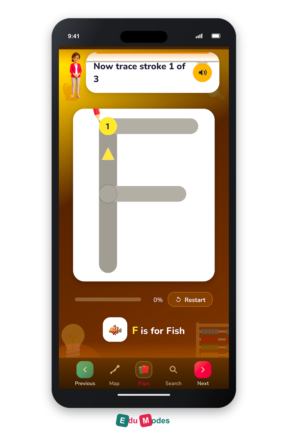 Trace the Letter F - Interactive Learning Game Preview