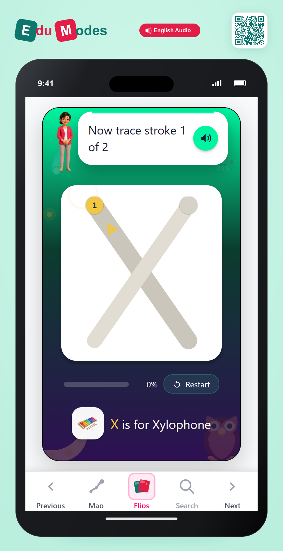 Trace the Letter X - Interactive Learning Game Preview