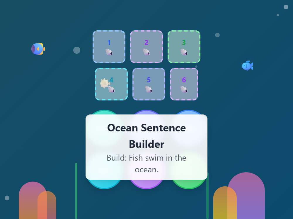 Ocean Sentence Builder