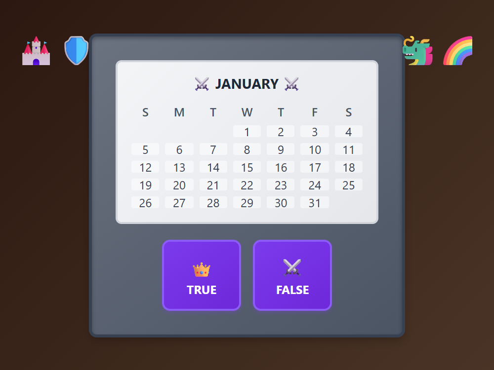 Castle Guard Calendar