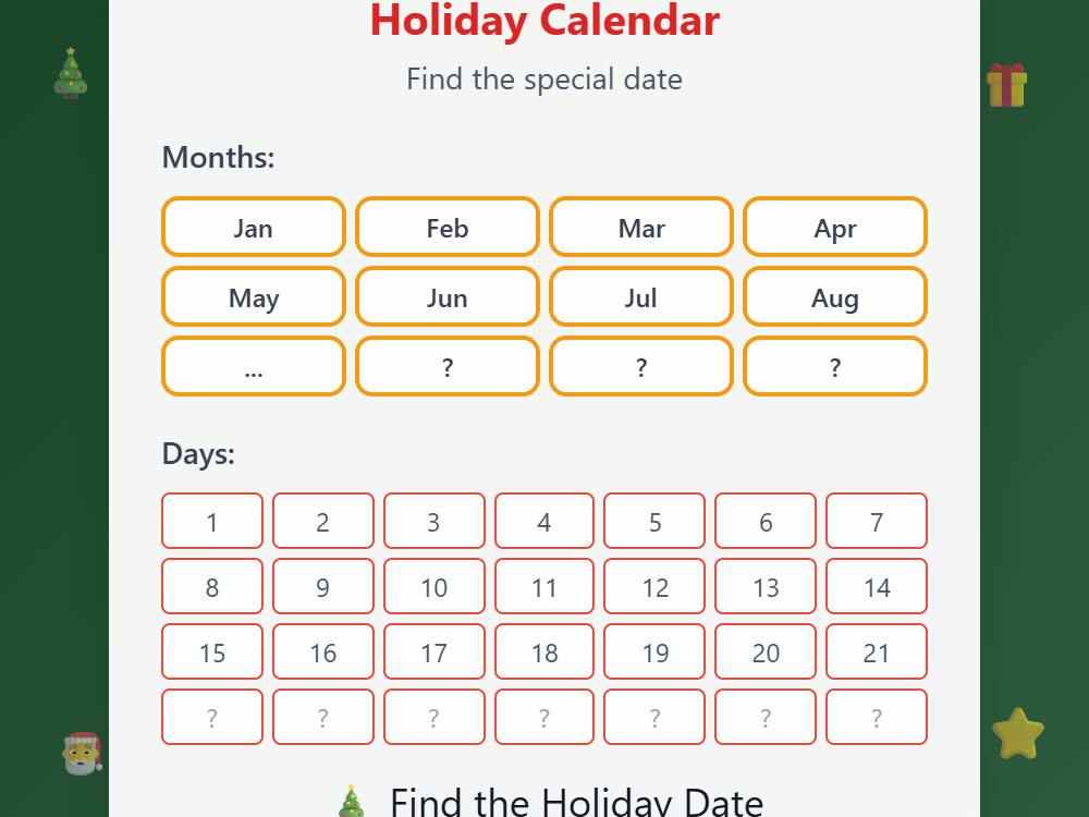 Holiday Calendar Mark