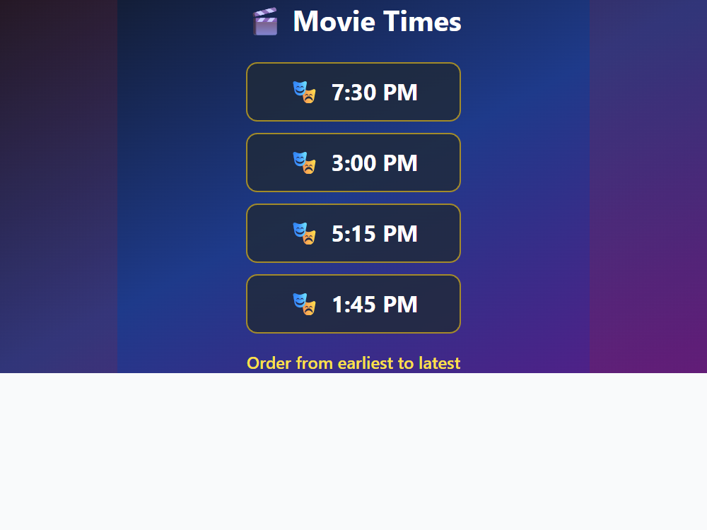 Movie Theater Times