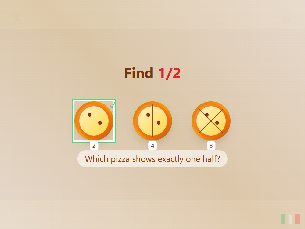Pizza Fraction Halves