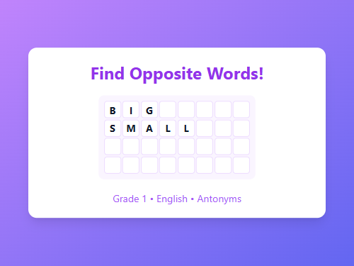 Find Opposite Words in Word Search