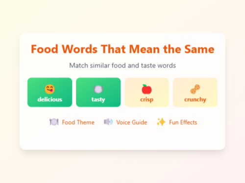Match Food Words That Mean Same