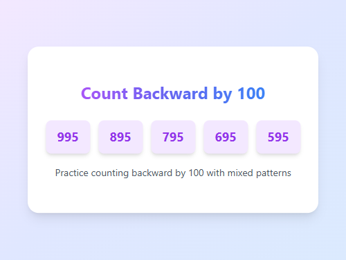 Count Backward by One Hundred Game