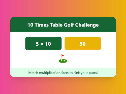 Match 10 Times Table Golf Challenge